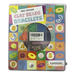 Clay Beads Bracelet Making Kit 6000+PCS 24 Color Flat Jewelry Crafts Friendship